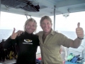 What is believed to be the last known photo of Steve taken on-board "Croc One" with the boat's Skipper Chris Reed on the morning of his fateful dive.