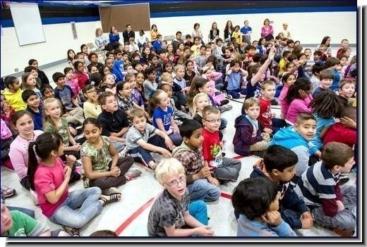 Elementary school assembly highlight in Madison, WI