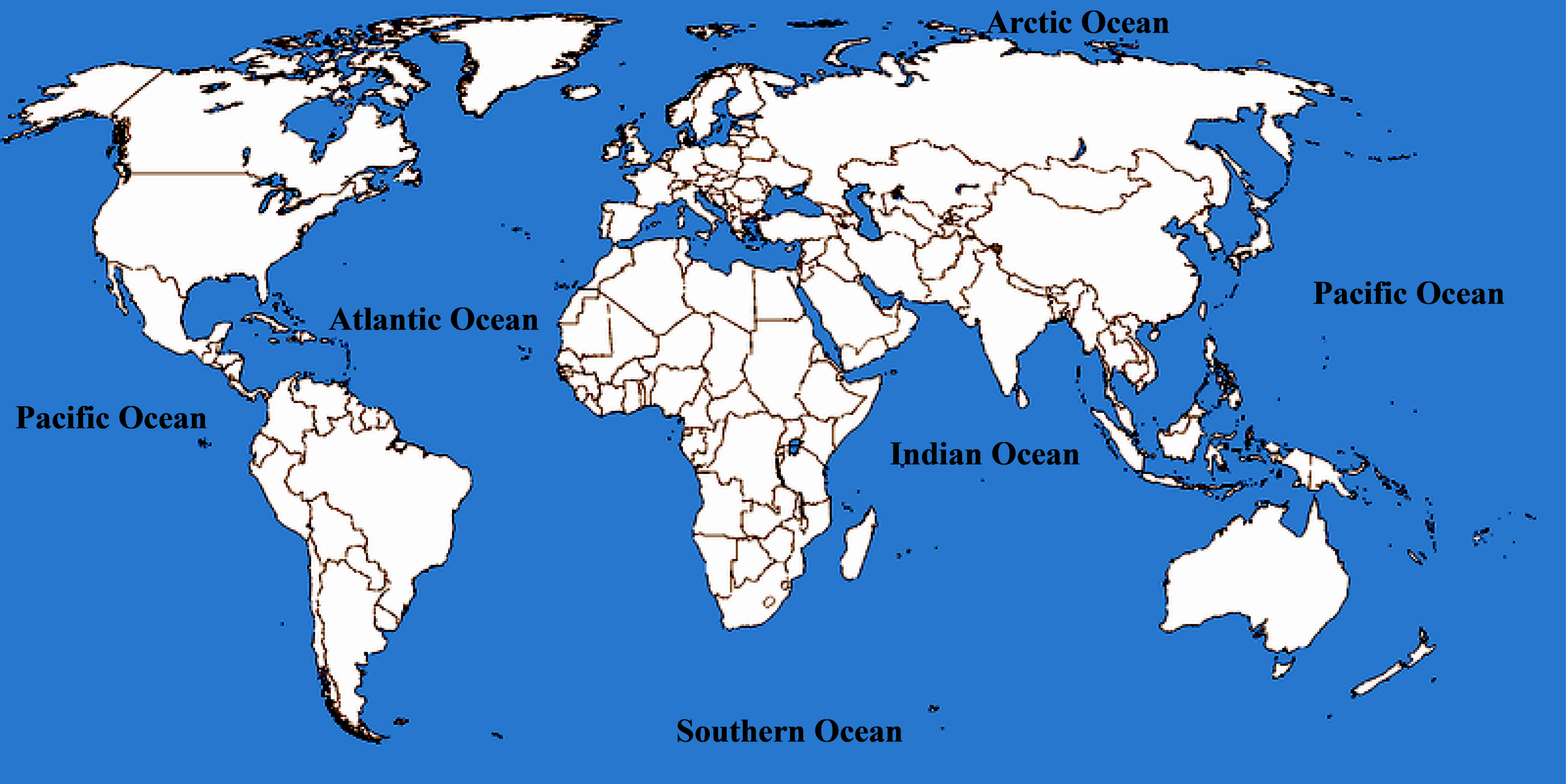 World Map Of Seas - United States Map