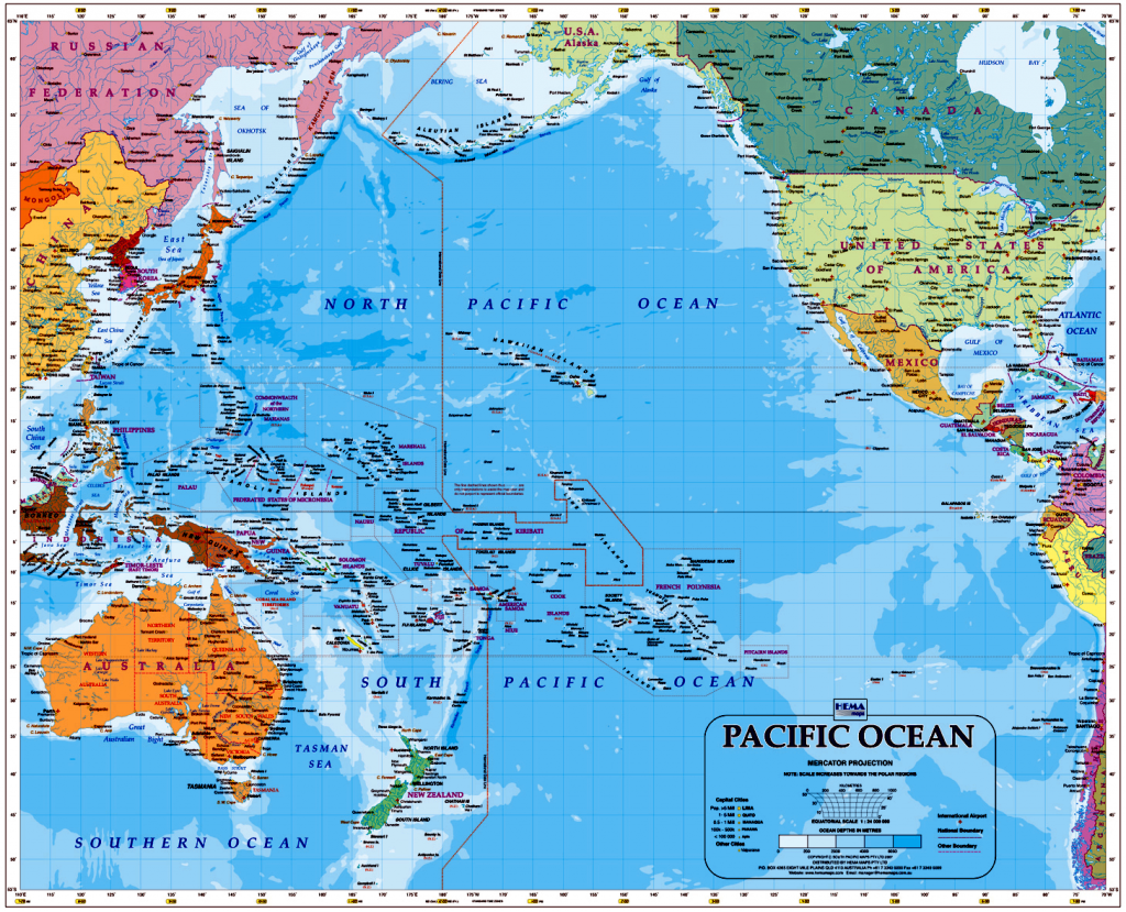 Юго западная часть тихого океана. Карта Тихого океана географическая. Политическая карта Тихого океана. Pacific океан на карте. Карта Тихого океана со странами.